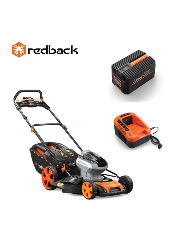 Redback Pachet E146C+EP40+EC20, masina de tuns gazonul pe acumulatori, 457mm, 40V/4Ah, incarcator 40V/2A
