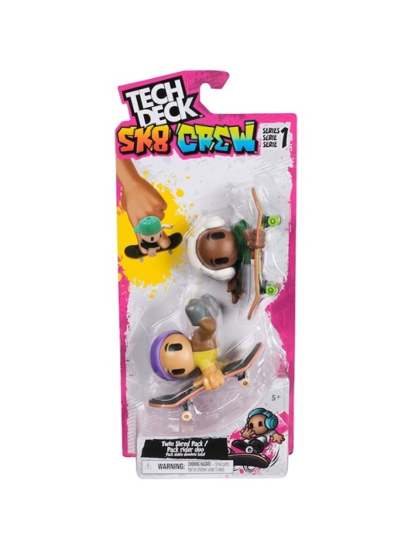 Tech Deck, SK8 Crew, set 2 mini placi de skateboard cu 2 figurine, model 4