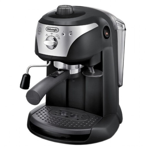 Espressor manual De'Longhi EC221.B, 15 Bar, 1 l, dispozitiv spumare, sistem cappuccino, oprire automata, negru/ gri