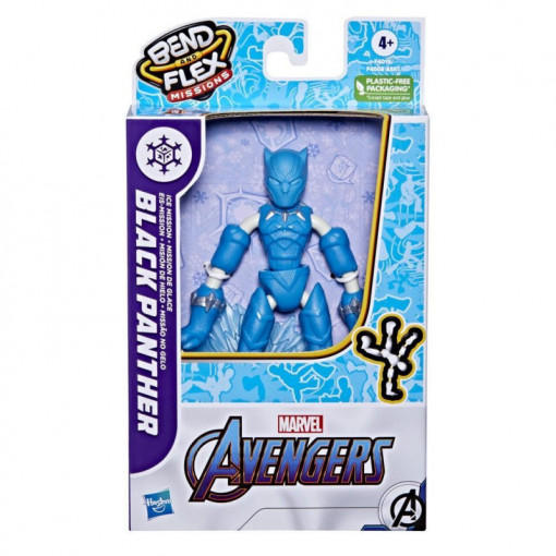 Figurina Marvel Avengers Black Panther Ice Mission, Albastru, 10 cm, 4 ani+