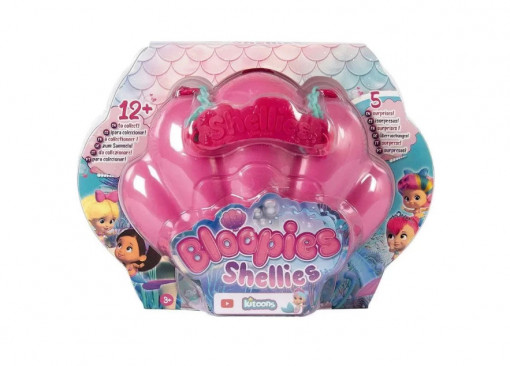 Papusa Bloopies Shellies - Pachet surpriza, 5 accesorii, roz