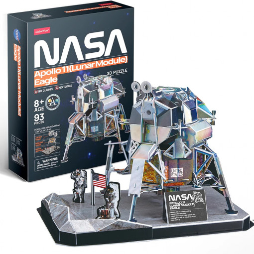 Puzzle 3D Cubic Fun - NASA Modulul Lunar Apollo 11, 93 piese