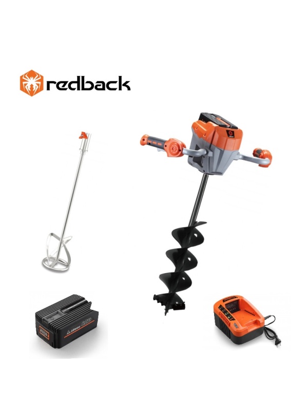 Redback Pachet E808T+E805C+E806C+EP60+EC50 Cap motor antrenare, paleta 120mm, burghiu 150mm, acumulator 40V/6Ah, incarcator 40V/5A