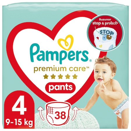 Scutece Pampers Pants Premium Care, Nr. 4, 9-15 kg, 38 buc
