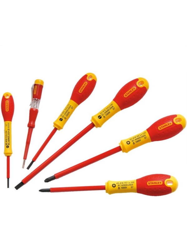 Stanley 0-65-443 Set 5 surubelnite drepte FATMAX izolate + tester de tensiune