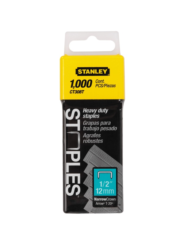 Stanley 1-CT308T Set 1000 Capse pentru cabluri, tip CT300, 12mm