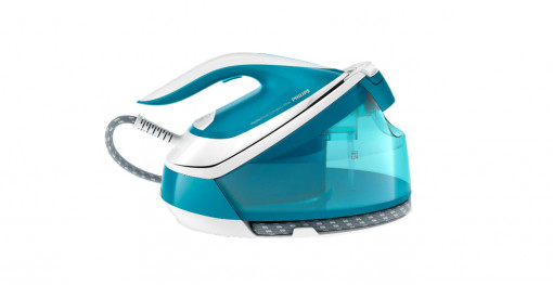 Statie de calcat cu boiler, Philips PerfectCare Compact Plus cu abur, cu talpă SteamGlide Plus și tehnologia OptimalTemp, 6.5 bari, Abur 120 g/min.; jet de abur 430g, Sistem de detartrare Smart Calc C