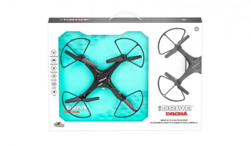 Drona cu acumulator si telecomanda Idrive, plastic, 28 cm, Neagra