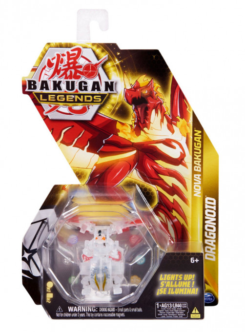 Figurina Bakugan Legends Nova Bakugan - Dragonoid, Transparent, 10 cm, 6 ani+