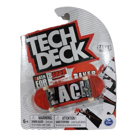 Mini placa skateboard Tech Deck Baker, Rosu, 9 cm