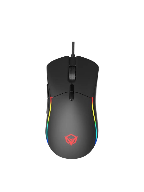 Mouse office/gaming cu fir Meetion GM19_2023, Lungime cablu 1.8 m, 12 000 cpi, 127 x 65 x 41 mm, Negru