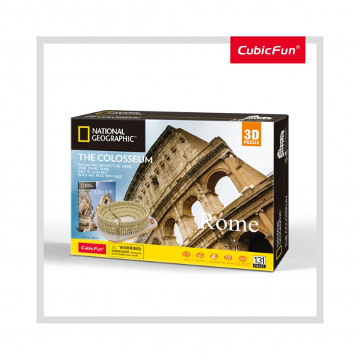Puzzle 3D Cubic Fun - National Geographic, Colosseum, 131 piese