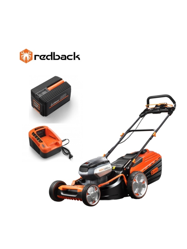 Redback Pachet E148C+EP40+EC20 Masina de tuns gazon acumulatori 40V, 470mm, 60L ,acumulator 40V/4Ah, incarcator 40V/2A