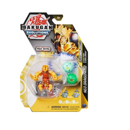 Set 3 figurine Bakugan Evolutions Platinum Power Up, Neo Dragonoid, 7 cm