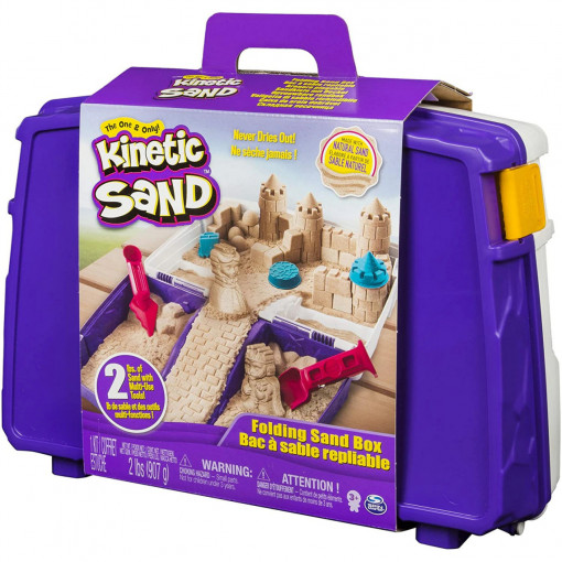 Set Kinetic Sand - Folding sand box, cu accesorii, 900g