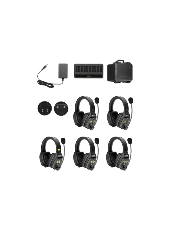 Solutie intercom stereo comp Saramonic WiTalk WT5D5xbat, 5 pers, Full-Duplex 1.9GHz, dual-ear