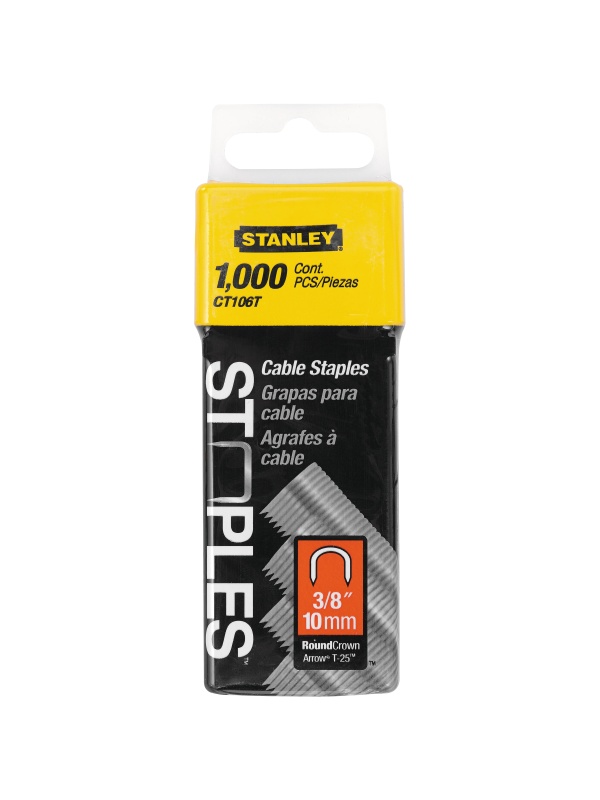Stanley 1-CT106T Set 1000 Capse pentru cabluri, tip 7/CT100, 10mm, 3/8"