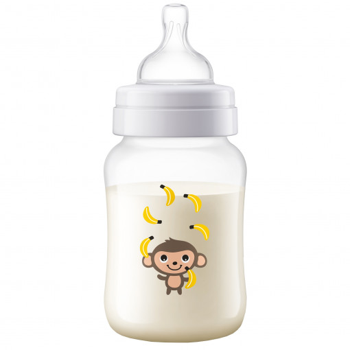 Biberon Classic+ Philips Avent SCF821/11, cu tetina debit lent, 1 luna+, 260 ml
