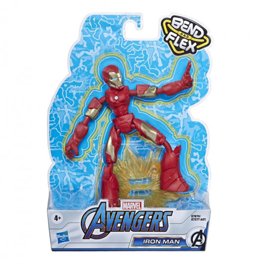 Figurina Bend and Flex Avengers - Iron Man, 15 cm