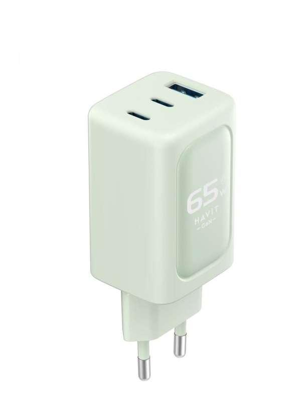 Incarcator priza HAVIT UC260 EU, 1 USB-A, 2 USB-C, 65W, Verde