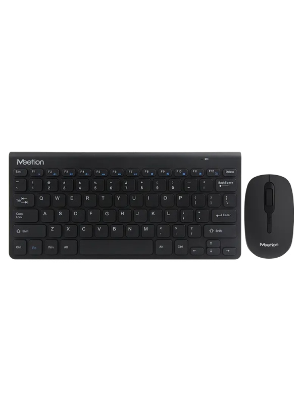 Kit tastaura si mouse wireless Meetion Mini4000, Ergonomica, 2.4 GHz, 1600 dpi, 128 x 81 x 40 mm, Negru