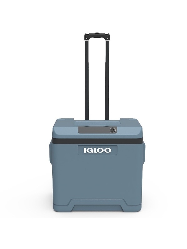 Lada frigorifică Igloo IE42, 42L, ice blue — vedere frontală cu mâner troler