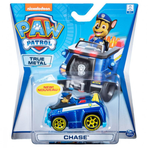 Masinuta Paw Patrol True Metal, Chase, Albastru, 10 cm