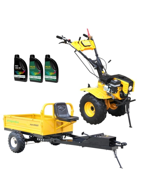ProGARDEN Pachet Campo 873 Alpine motocultor 7CP + Remorca RM500T + 3L Ulei