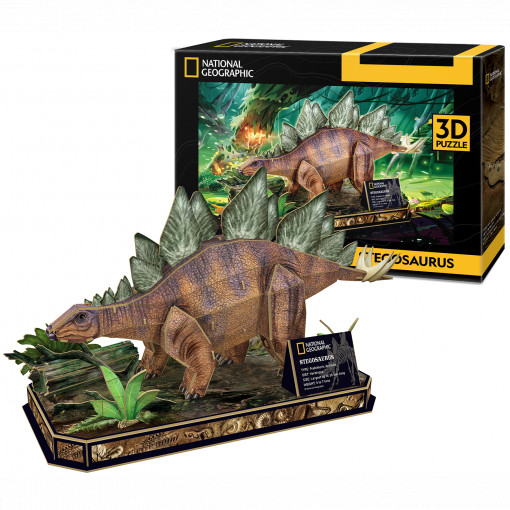 Puzzle 3D Cubic Fun - Stegosaurus, 62 piese