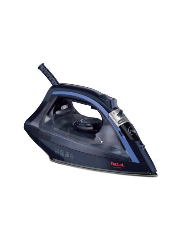 (Resigilat) Fier de calcat Tefal Virtuo FV1713, 2000W, rezervor apa 0.2L, jet de abur 90g/min, abur variabil 24g/min, sistem antipicurare, Albastru