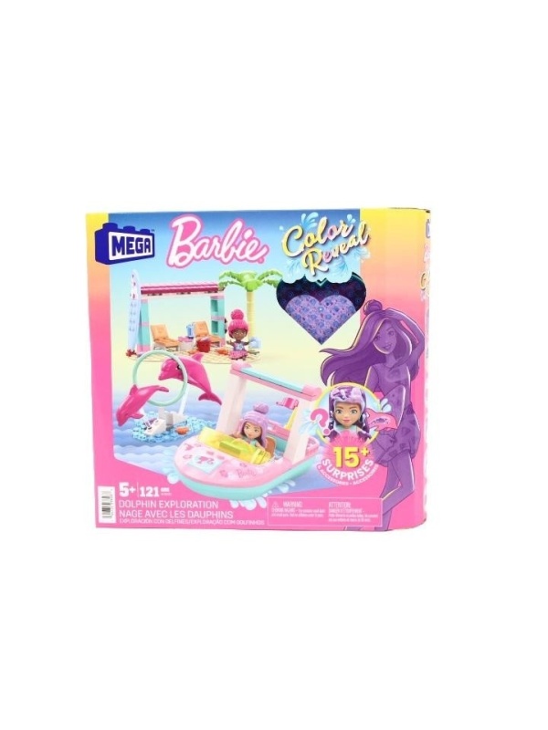 Set de constructie, Mega, Barbie Color Reveal Adventure, +5ani, Multicolor