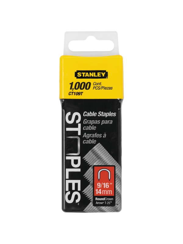 Stanley 1-CT109T Set 1000 Capse pentru cabluri, tip 7/CT100, 14mm, 9/16"