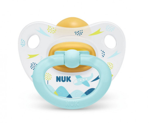 Suzeta ortodontica din silicon Nuk Happy Kids, 0-6 luni, Albastru