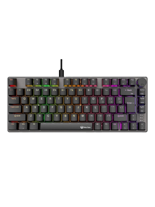 Tastatura mecanica de gaming cu fir Meetion MK006Pro, 315 x 125 x 40 mm, Iluminare RGB, Negru