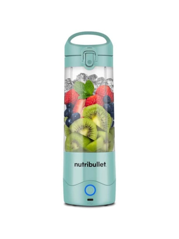 Blender portabil Nutribullet NBP003LBL, cupa 475 ml, USB-C, Turcoaz