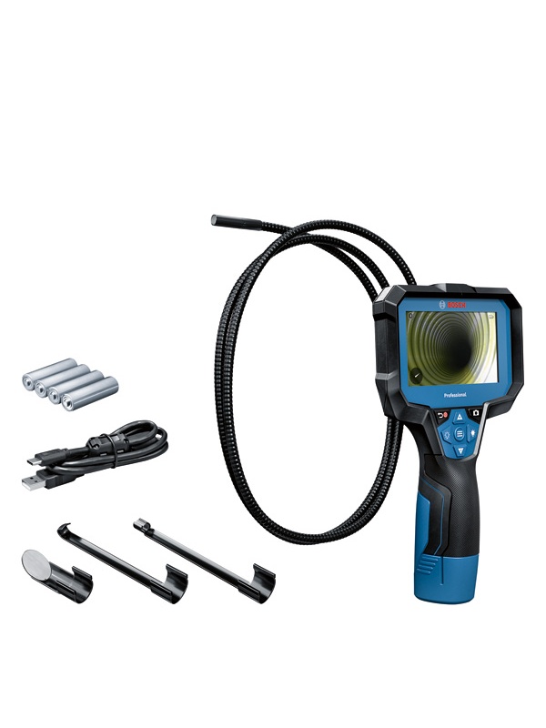 Bosch GIC 12V-4-23 C Camera inspectie display 4.3", cordon 150cm + 4 Baterii 1.5V LR6 (AA) + Adaptor acumulatori alcalini AA1