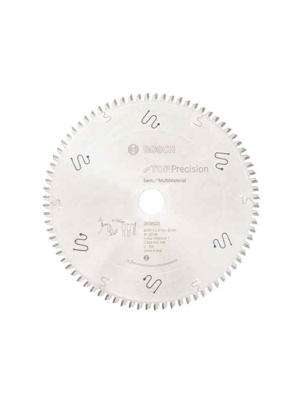 Bosch Panza fierastrau circularTop Precision Best for Multi Material, 254x30x2.3mm, 80T