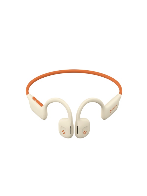 Casti bluetooth HAVIT E510BT Freego1 Air, Open-ear, cu sistem de transmitere a sunetului prin aer, Bej