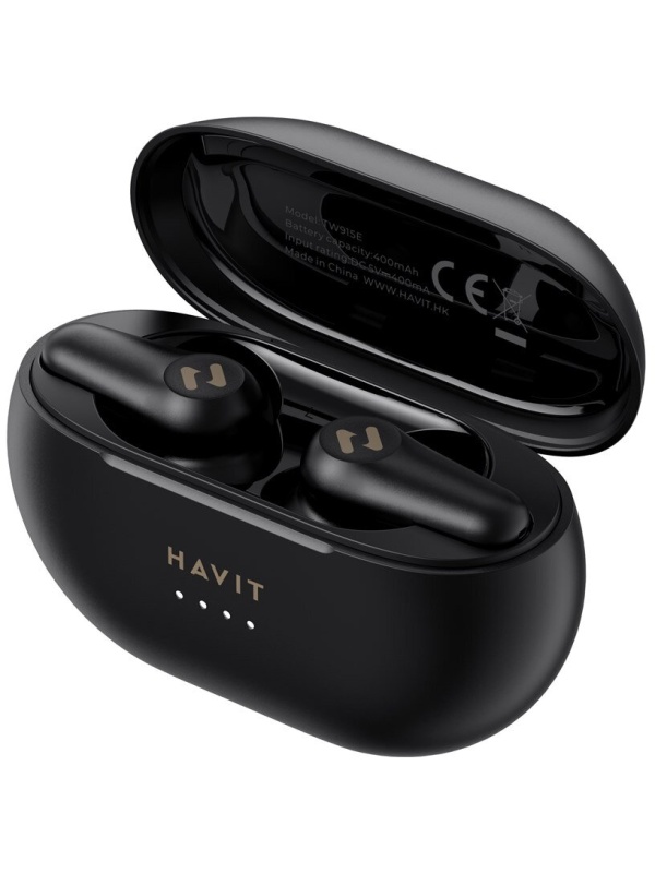 Casti HAVIT TW915E wireless, Bluetooth 5.3, Microfon, Noise Cancelling, Negru