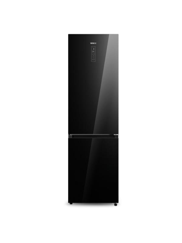 Combina frigorifica VIVAX CF-3781DNF BG, 378L, Clasa E, Total No Frost si No Frost Multi Air Flow, Termostat digital LED, Iluminare LED, Fast Freeze, Avertizare sonora, Usi reversibile, H 197cm, Sticla Neagra