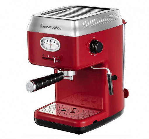 Espressor Russell Hobbs Retro Ribbon Red 28250-56, 1300 W, 15 bari, 1.1 l, Rosu/Inox