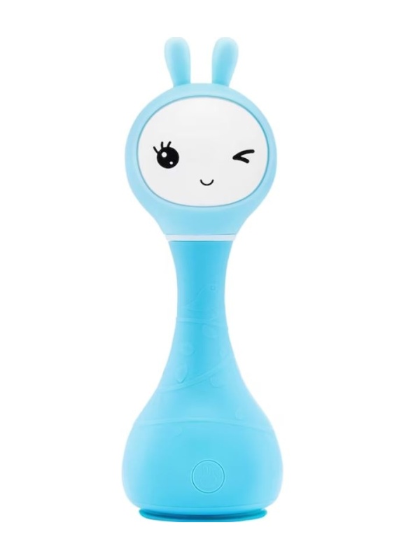 Iepuras interactiv pentru bebelusi Smarty, Alilo, albastru, 10 cm