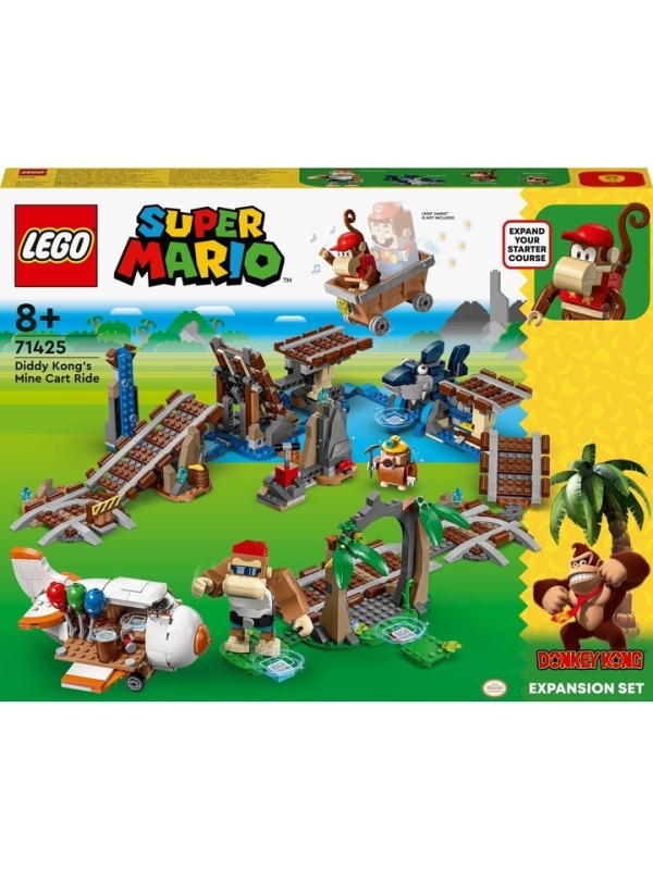 LEGO® Super Mario - Set de extindere - Plimbarea cu vagonetul minier a lui Diddy Kong 71425, 1157 piese