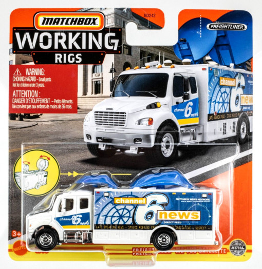 Masinuta Matchbox Working Rigs Channel 6, 10 cm, Albastru