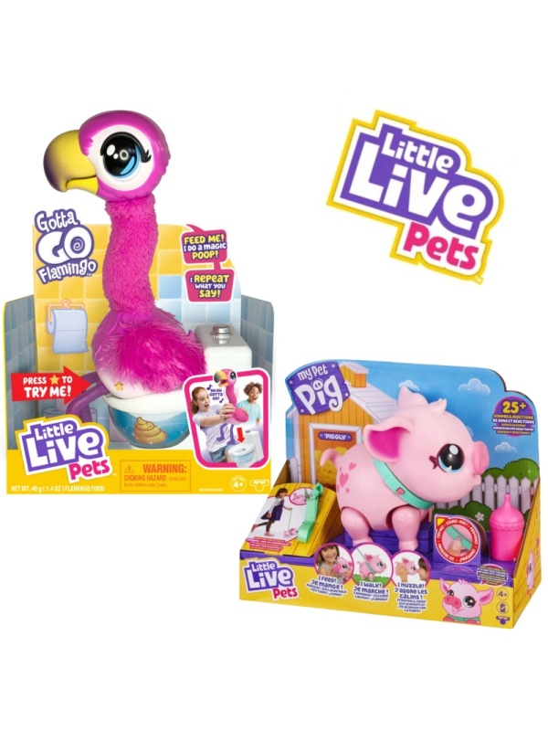 Pachet - Jucarie interactiva Flamingo Little Live Pets - Gotta go + Purcelus interactiv Little Live Pets - My Pet Pig