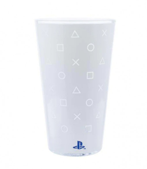 Pahar din sticla Paladone Playstation, 400 ml, Alb