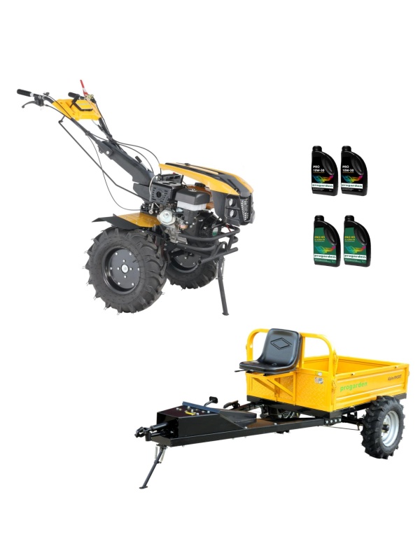 ProGARDEN Pachet Campo 1873 Alpine V2 Motocultor 18CP + RM500T Remorca + 4L Ulei