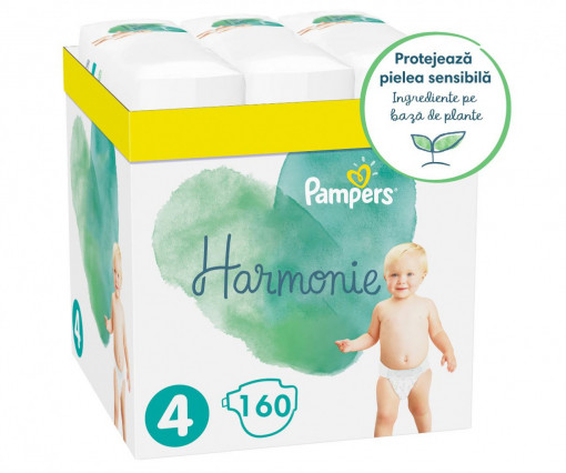 Scutece Pampers Harmonie XXL Box, Marimea 4, 9-14 kg, 160 buc
