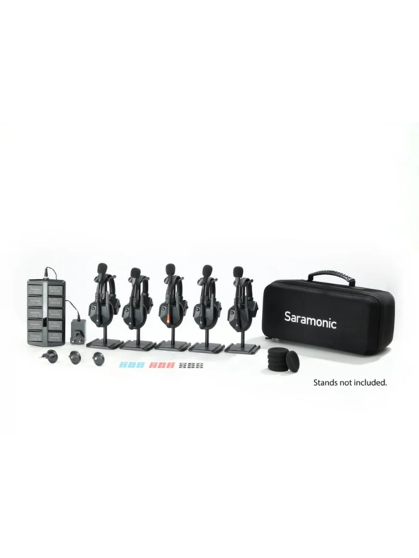 Solutie intercom completa Saramonic WiTalk9 WT5S10xbat, 5 pers, Full-Duplex, 1.9GHz, single-ear