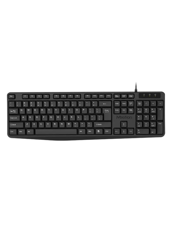 Tastaura office cu fir Meetion K200, USB, Multimedia, Lungime cablu 1.8 m, 445 x 139 x 25 mm, Negru